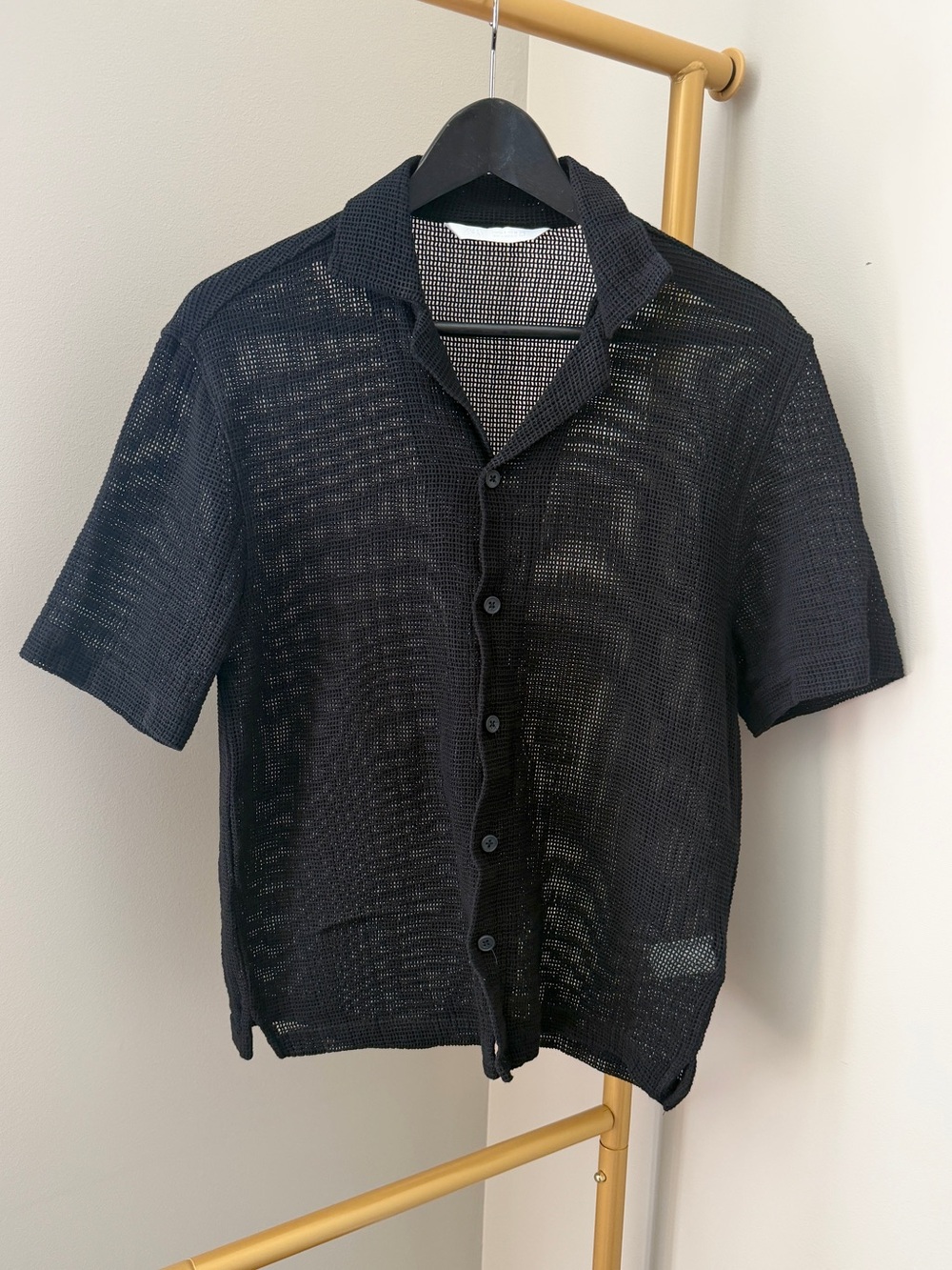 Zara Men's Mesh Button-Up Shirt Size Small New